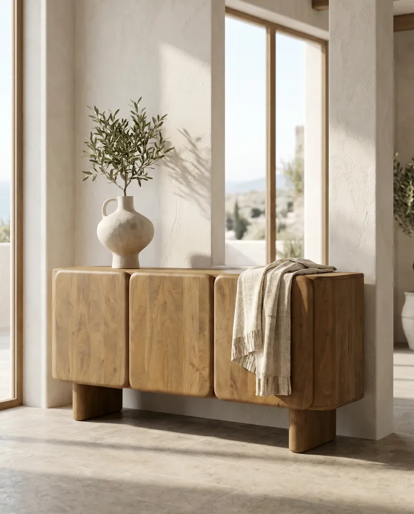 Generated with Kive.ai - Luxury product photography of a handcrafted natural solid mango wood furniture piece_ displayed in a refined Mediterranean-inspired interior. Warm and contemporary minimalist space with (1).webp