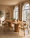 Generated with Kive.ai - Create the same Mediterranean dining room with the same solid oak dining table_ shown from a different camera viewpoint a natural three-quarter angle. Keep the table as the hero piece_ pres.webp